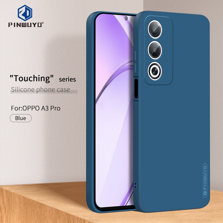 For OPPO A3 Pro Global PINWUYO Sense Series Liquid Silicone TPU Phone Case(Blue)
