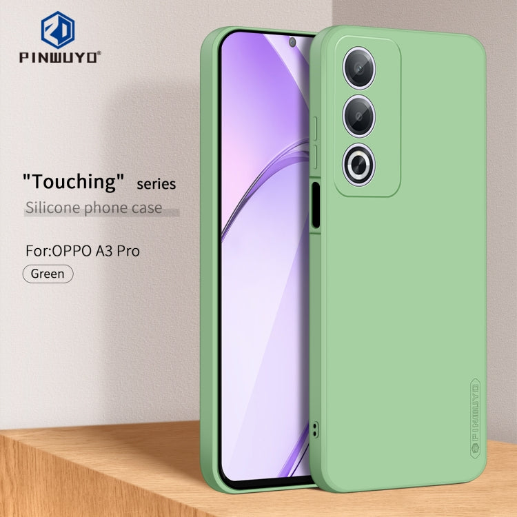 For OPPO A3 Pro Global PINWUYO Sense Series Liquid Silicone TPU Phone Case(Green)