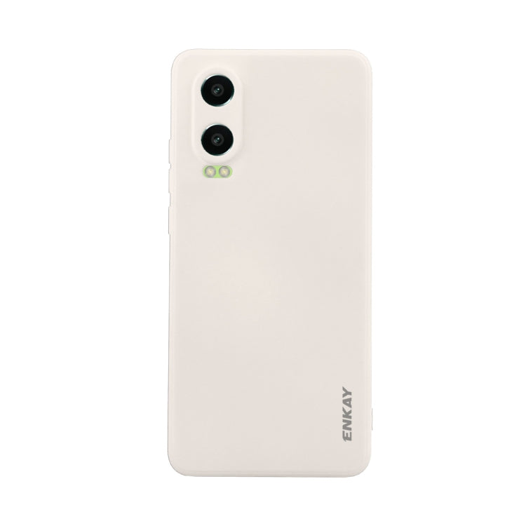 For OPPO K12x ENKAY Liquid Silicone Soft Shockproof Phone Case(Beige)