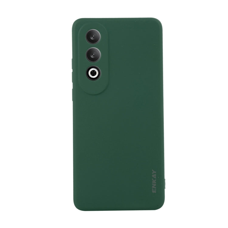 For OPPO K12 ENKAY Liquid Silicone Soft Shockproof Phone Case(Dark Green)