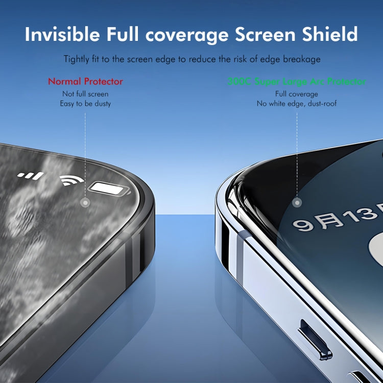 For iPhone 12 / 12 Pro 2pcs ENKAY 300C Super Large Arc Full Coverage High Aluminum-silicon Tempered Glass Film Black
