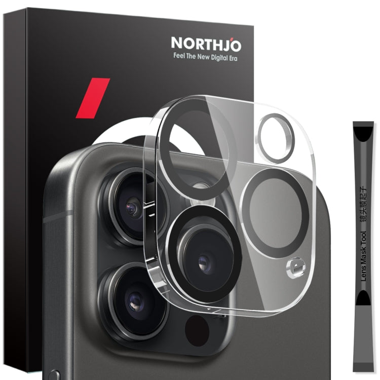 For iPhone 16 Pro / 16 Pro Max NORTHJO Camera Lens Protector 3D Night Shot Tempered Glass Film(Black)