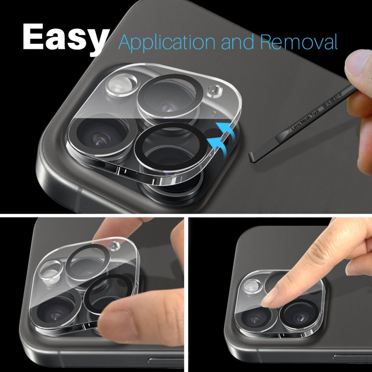 For iPhone 15 Pro / 15 Pro Max NORTHJO Camera Lens Protector 3D Night Shot Tempered Glass Film(Black)