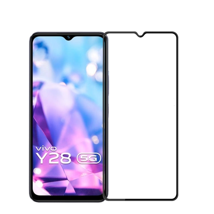 For vivo Y28 5G PINWUYO 9H 3D Curved Full Screen Explosion-proof Tempered Glass Film(Black)