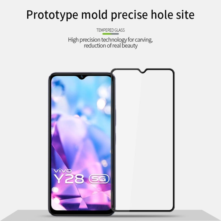 For vivo Y28 5G PINWUYO 9H 3D Curved Full Screen Explosion-proof Tempered Glass Film(Black)