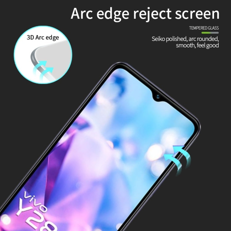 For vivo Y28 5G PINWUYO 9H 3D Curved Full Screen Explosion-proof Tempered Glass Film(Black)