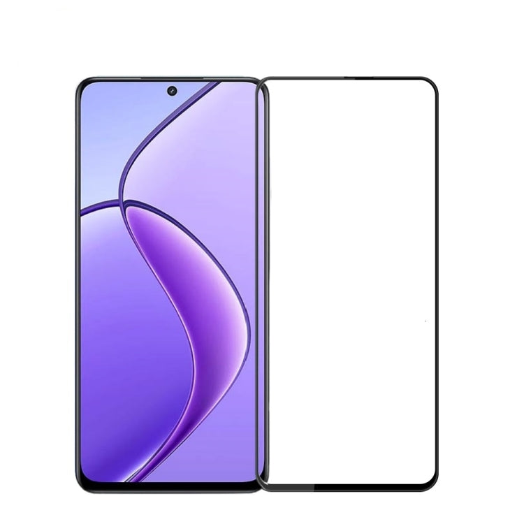 For Realme 12 PINWUYO 9H 3D Curved Explosion-proof Tempered Glass Film(Black)