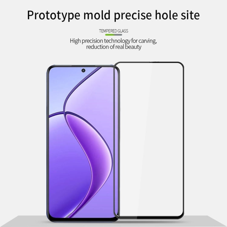 For Realme 12 PINWUYO 9H 3D Curved Explosion-proof Tempered Glass Film(Black)