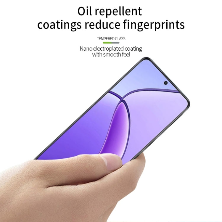 For Realme 12 PINWUYO 9H 3D Curved Explosion-proof Tempered Glass Film(Black)