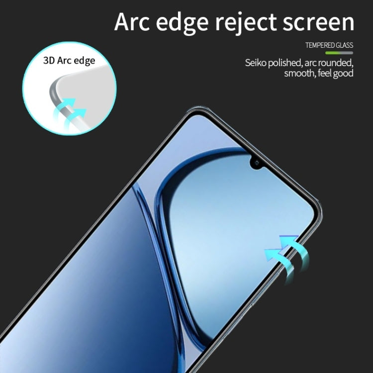 For Realme C61 / C63 PINWUYO 9H 3D Curved Explosion-proof Tempered Glass Film(Black)