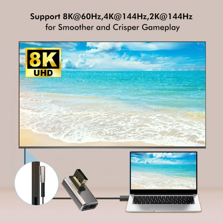 JUNSUNMAY 8K@60Hz PD1.4 Male Displayport to Female Displayport Adapter Converter, Style:B