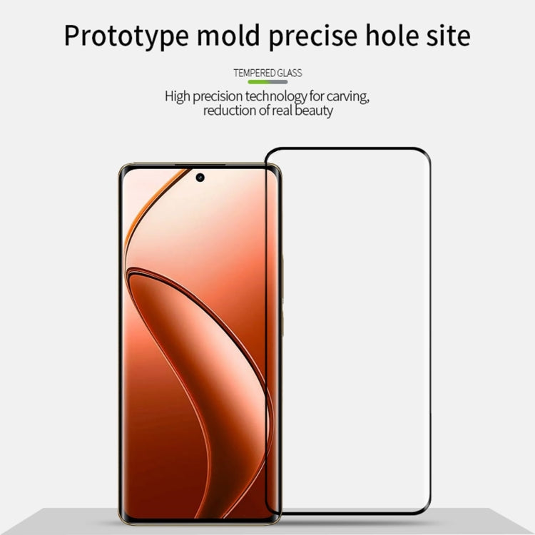 For Realme 12 Pro+ PINWUYO 9H 3D Hot Bending Tempered Glass Film(Black)