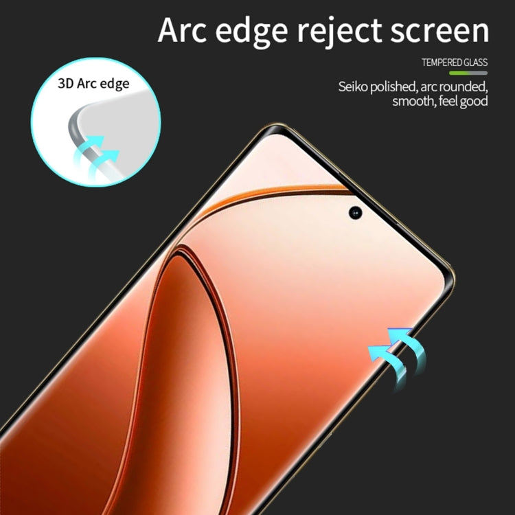For Realme 12 Pro+ PINWUYO 9H 3D Hot Bending Tempered Glass Film(Black)