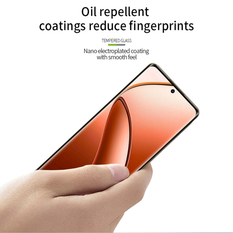 For Realme 12 Pro+ PINWUYO 9H 3D Hot Bending Tempered Glass Film(Black)