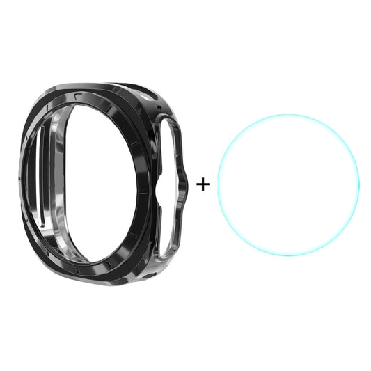 For Galaxy Watch Ultra2 2026 / 2025 / 1 2024 ENKAY Hat-Prince Electroplated Soft TPU Case + 0.2mm 9H Glass Screen Protector(Black)