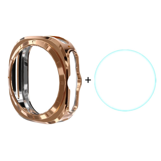For Galaxy Watch Ultra2 2026 / 2025 / 1 2024 ENKAY Hat-Prince Electroplated Soft TPU Case + 0.2mm 9H Glass Screen Protector(Rose Gold)