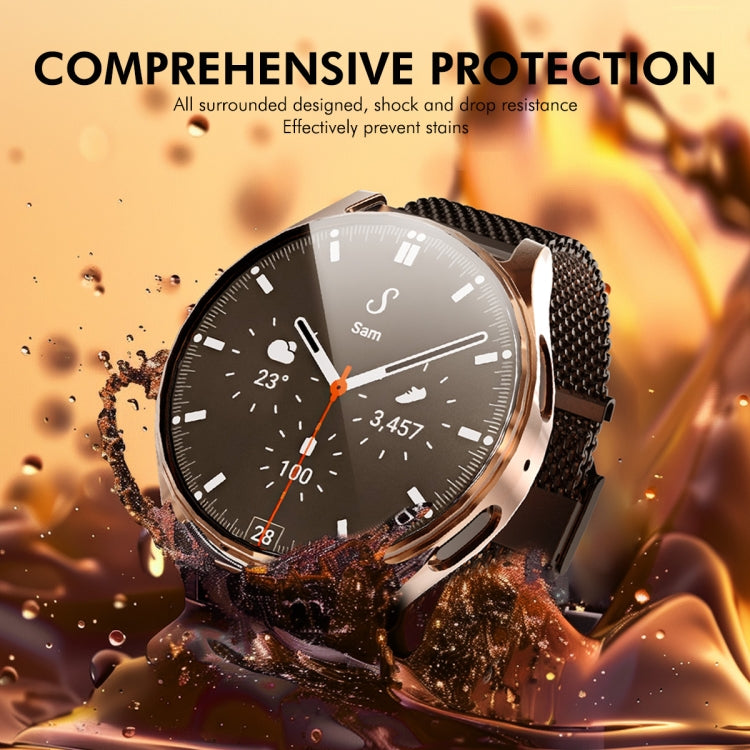 For Samsung Galaxy Watch7 40mm ENKAY Hat-Prince Full Coverage Electroplated Soft TPU Case with Screen Protection(Pink)