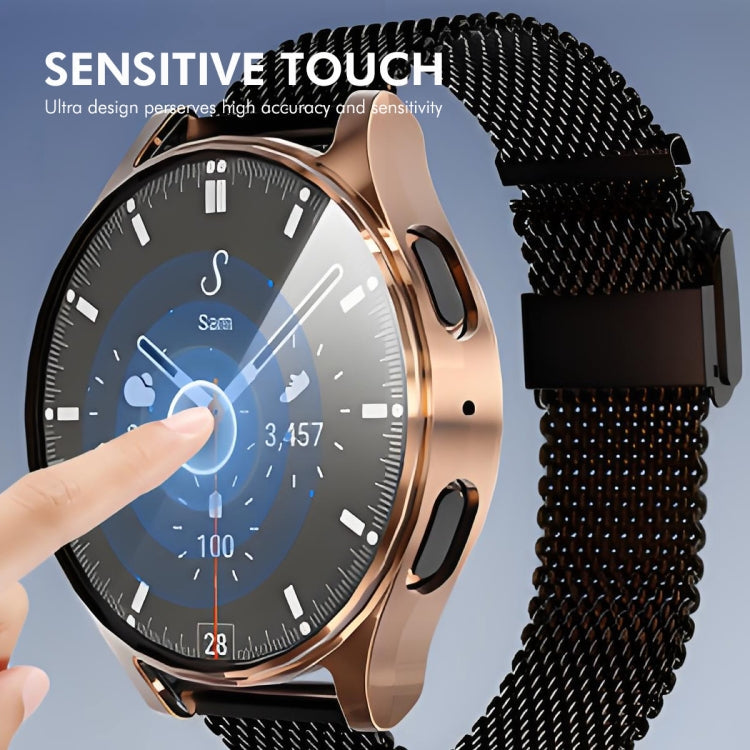 For Samsung Galaxy Watch7 40mm ENKAY Hat-Prince Full Coverage Electroplated Soft TPU Case with Screen Protection(Dark Blue)
