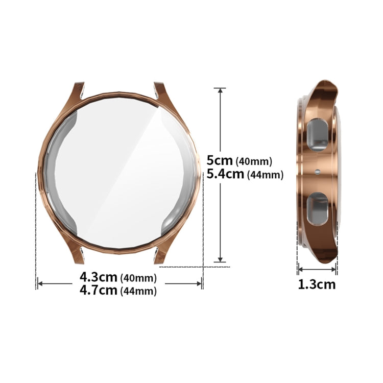 For Samsung Galaxy Watch7 40mm ENKAY Hat-Prince Full Coverage Electroplated Soft TPU Case with Screen Protection(Rose Gold)