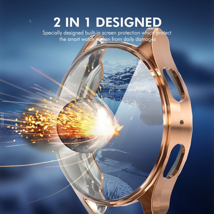 For Samsung Galaxy Watch7 40mm ENKAY Hat-Prince Full Coverage Electroplated Soft TPU Case with Screen Protection(Transparent)