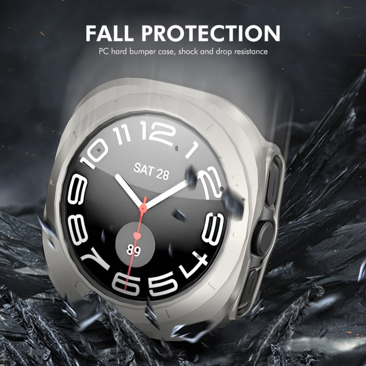For Samsung Galaxy Watch Ultra 47mm / Ultra 2025 ENKAY Hat-Prince Electroplated Hard PC Cover + 0.2mm 9H Glass Screen Protector(Transparent)