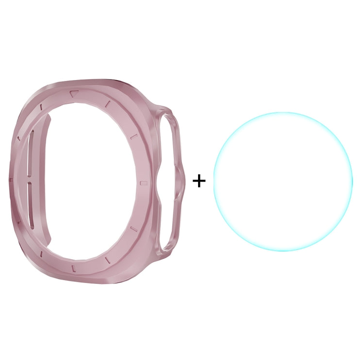 For Samsung Galaxy Watch Ultra 47mm / Ultra 2025 ENKAY Hat-Prince Electroplated Hard PC Cover + 0.2mm 9H Glass Screen Protector(Pink)