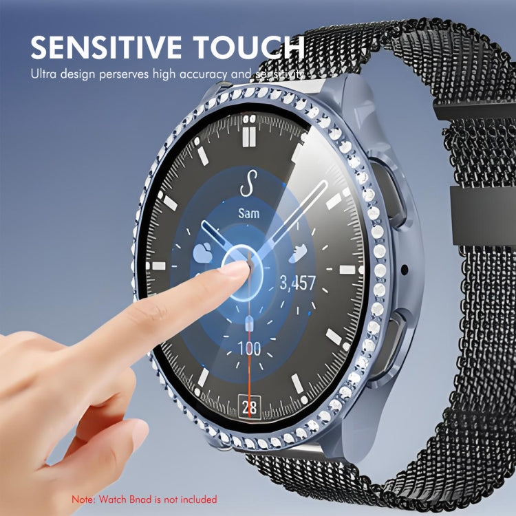 For Samsung Galaxy Watch7 40mm ENKAY Hat-Prince Blink Full Coverage PC + Tempered Glass Film Integrated Watch Case(Dark Blue)