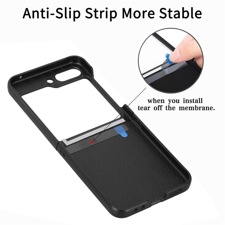 For Samsung Galaxy Z Flip6 / Flip7 FE JUNSUNMAY Lichee Texture Leather Skin PC Folding Phone Case(Orange)