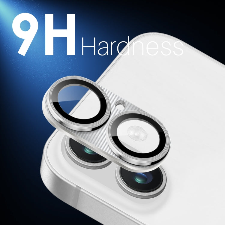 For iPhone 16 / 16 Plus NORTHJO CD Vein Camera Lens Protector Tempered Glass Rear Lens Film(Silver)
