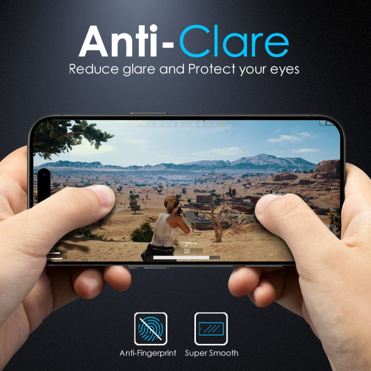 For iPhone 15 Pro Max NORTHJO Matte Silkscreen Anti-Fingerprint Tempered Glass Film