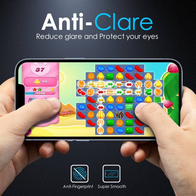 For iPhone 14 Plus / 13 Pro Max NORTHJO Matte Silkscreen Anti-Fingerprint Tempered Glass Film