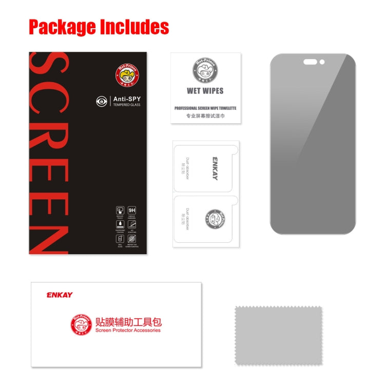 For iPhone 15 ENKAY Hat-Prince 28 Degree Anti-peeping Privacy Tempered Glass Film