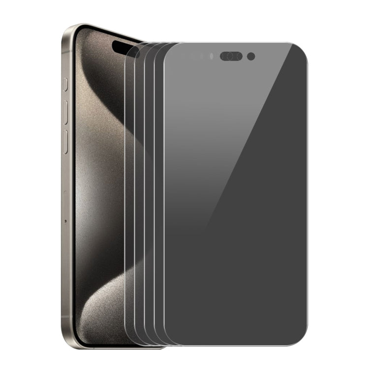 For iPhone 15 Pro Max 5pcs ENKAY Hat-Prince 28 Degree Anti-peeping Privacy Tempered Glass Film