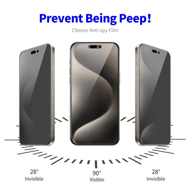 For iPhone 15 Pro 5pcs ENKAY Hat-Prince 28 Degree Anti-peeping Privacy Tempered Glass Film