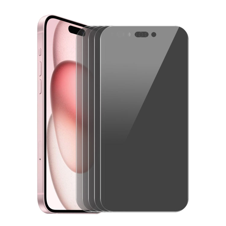 For iPhone 15 5pcs ENKAY Hat-Prince 28 Degree Anti-peeping Privacy Tempered Glass Film