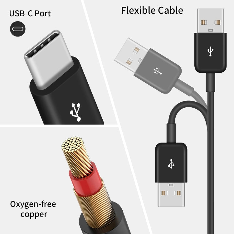 JUNSUNMAY 6 in 1 USB 2.0 to Type-C Splitter Cable, Length:1.5m