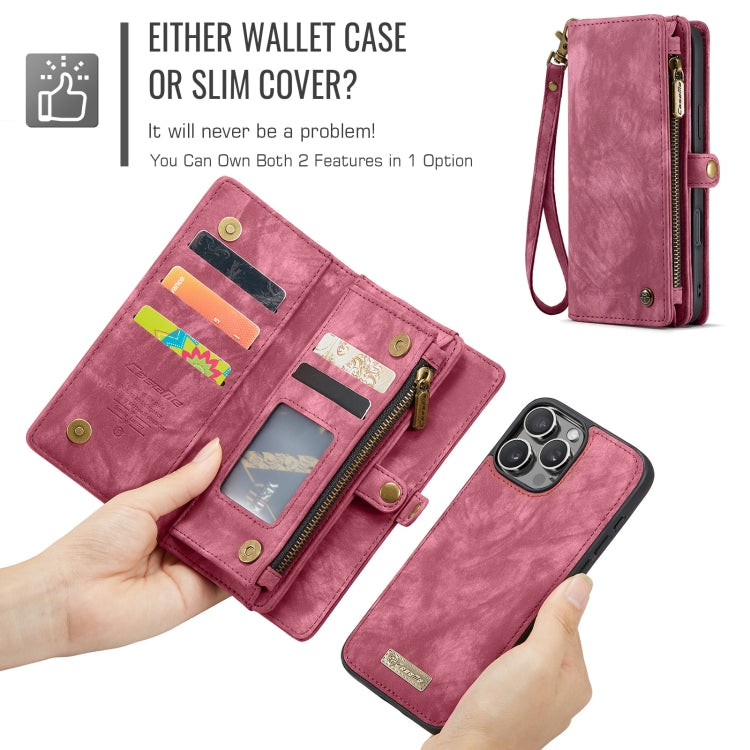 For iPhone 16 Pro CaseMe 008 Detachable Multifunctional Leather Phone Case(Red)