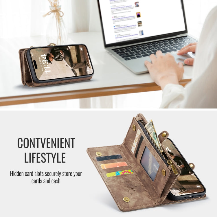 For iPhone 16 Pro CaseMe 008 Detachable Multifunctional Leather Phone Case(Brown)