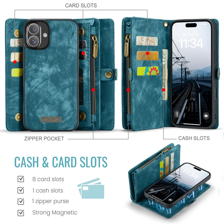 CaseMe 008 Detachable Multifunctional Leather Phone Case, For iPhone 16
