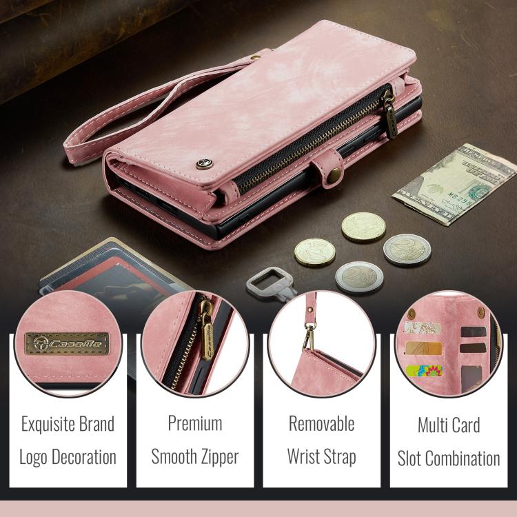 For iPhone 17e / 16e CaseMe 008 Detachable Multifunctional Leather Phone Case(Pink)