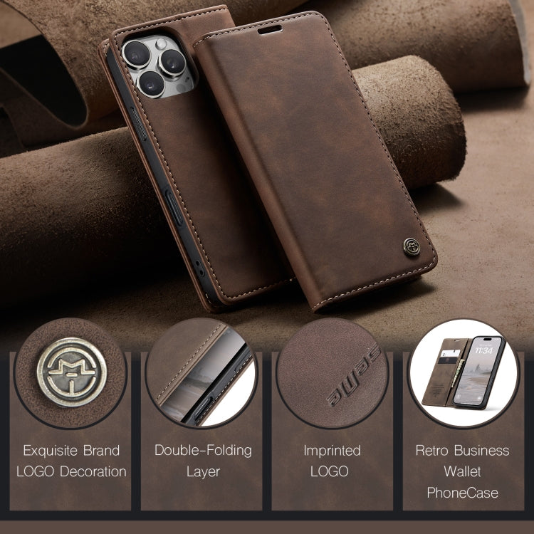 For iPhone 16 Pro Max CaseMe 013 Multifunctional Horizontal Flip Leather Phone Case(Coffee)