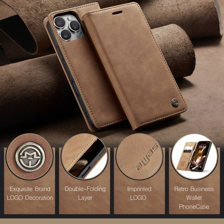 For iPhone 16 Pro Max CaseMe 013 Multifunctional Horizontal Flip Leather Phone Case(Brown)