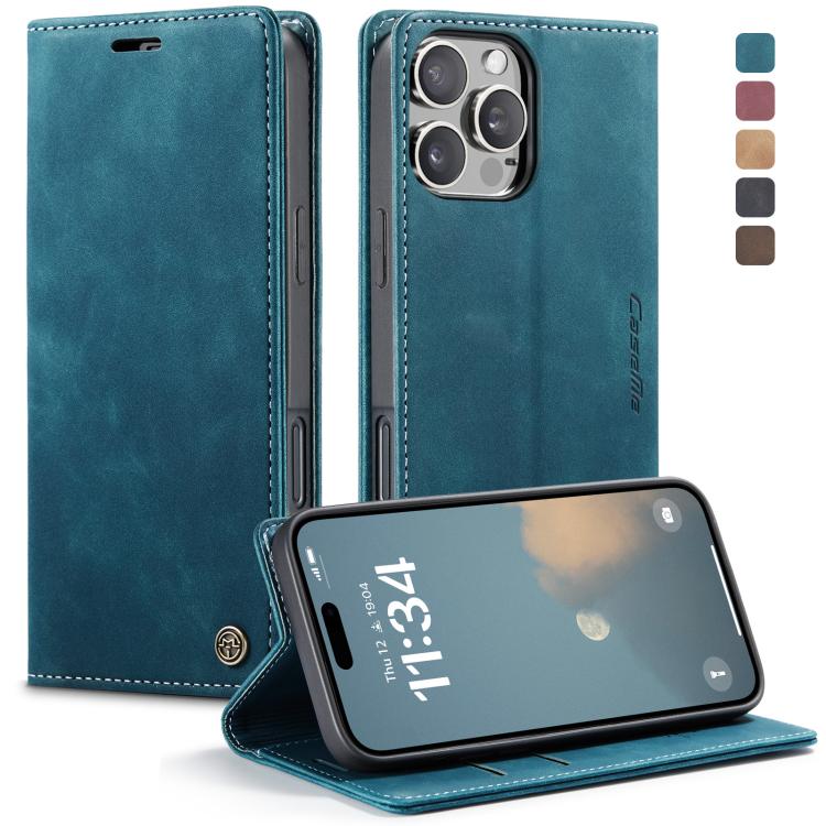 For iPhone 16 Pro Max CaseMe 013 Multifunctional Horizontal Flip Leather Phone Case(Blue)