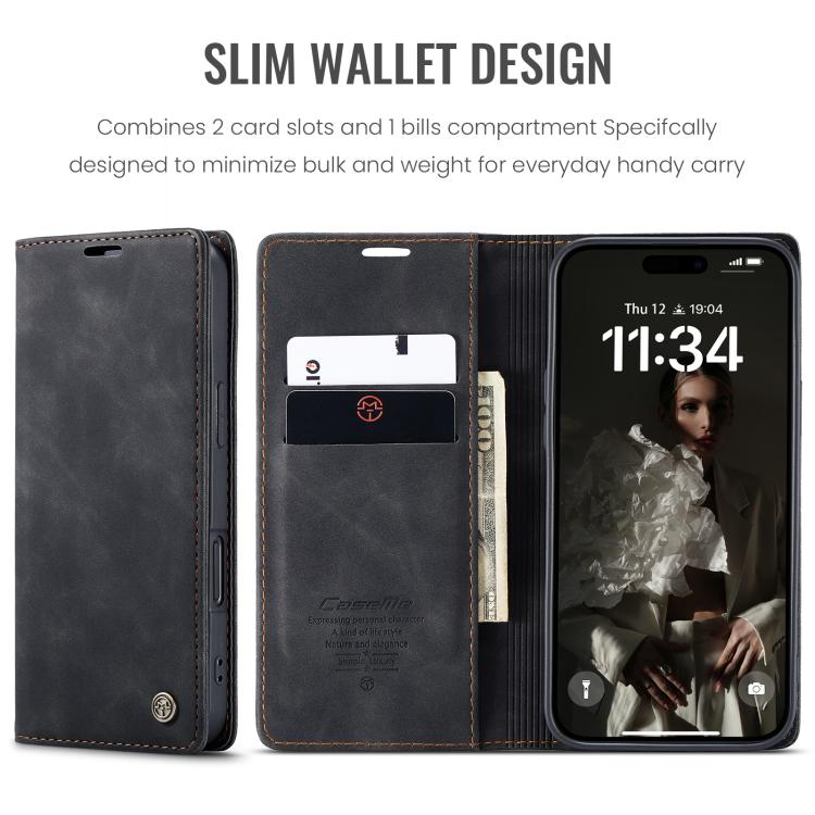 For iPhone 16 Pro Max CaseMe 013 Multifunctional Horizontal Flip Leather Phone Case(Black)