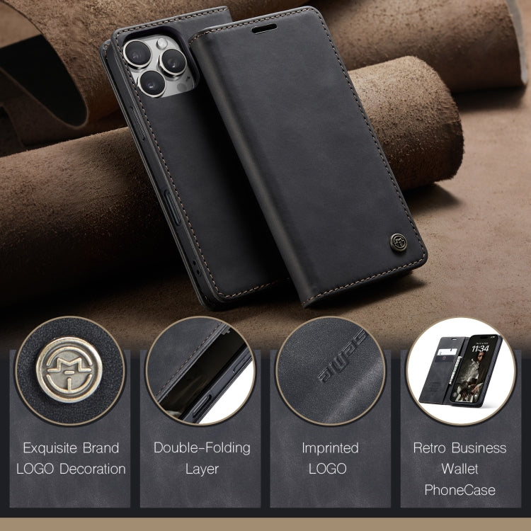 For iPhone 16 Pro Max CaseMe 013 Multifunctional Horizontal Flip Leather Phone Case(Black)