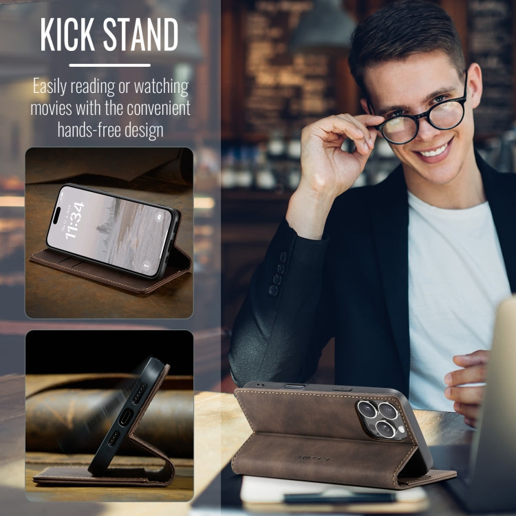 For iPhone 16 Pro CaseMe 013 Multifunctional Horizontal Flip Leather Phone Case(Coffee)