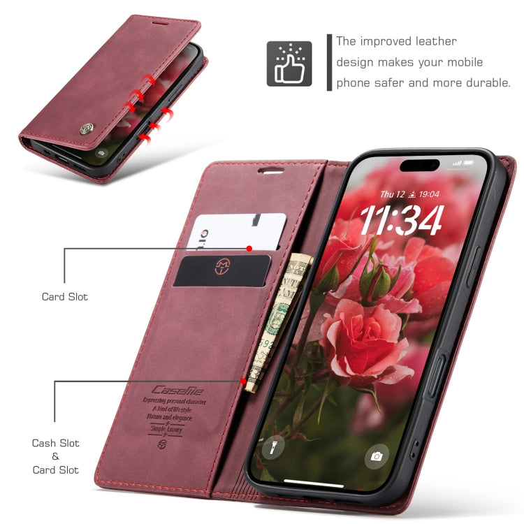 For iPhone 16 Pro CaseMe 013 Multifunctional Horizontal Flip Leather Phone Case(Red)