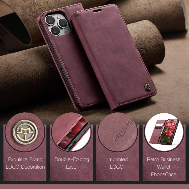 For iPhone 16 Pro CaseMe 013 Multifunctional Horizontal Flip Leather Phone Case(Red)