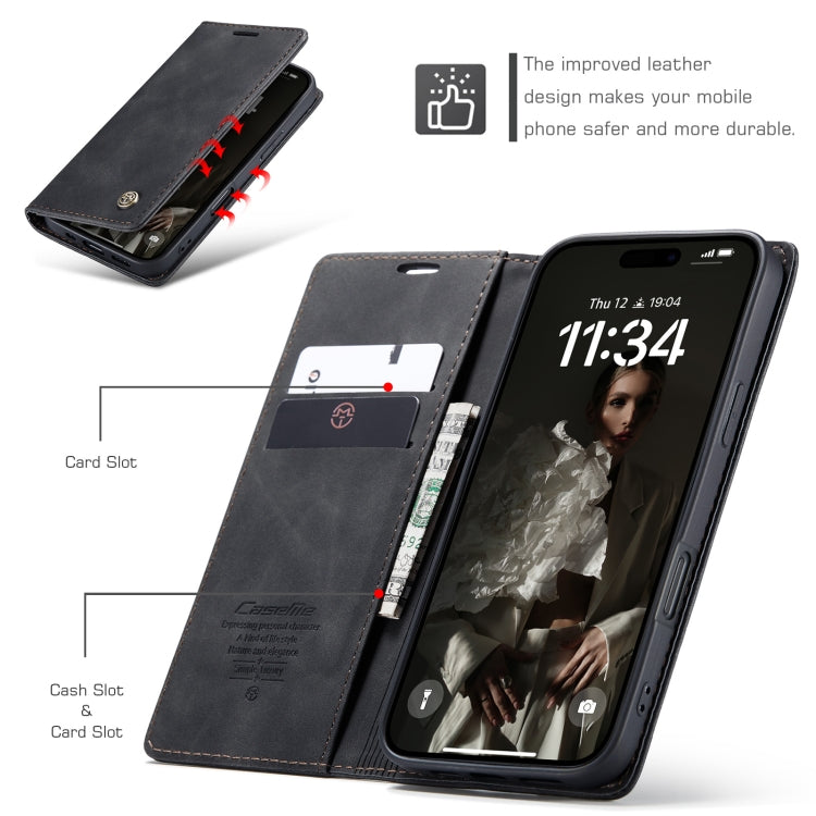 For iPhone 16 Pro CaseMe 013 Multifunctional Horizontal Flip Leather Phone Case(Black)