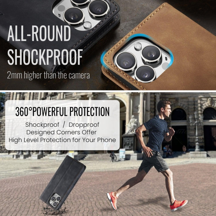 For iPhone 16 Pro CaseMe 013 Multifunctional Horizontal Flip Leather Phone Case(Black)